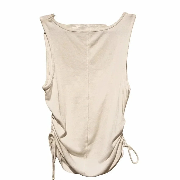 NWOT Pilcro white tank tee with side Ruching Size Large - Picture 2 of 5